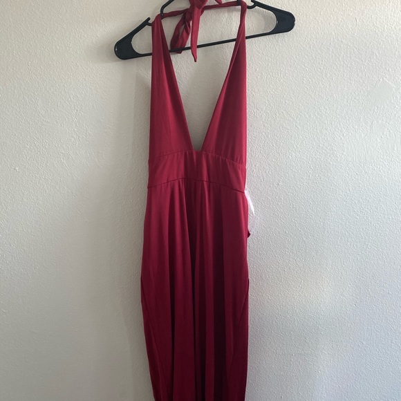 REVOLVE by the way red halter straps jumpsuit - Picture 2 of 5